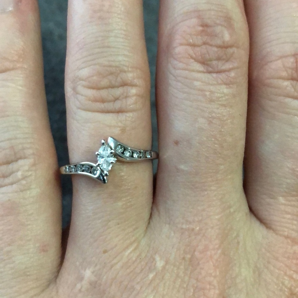 Marquise shape diamond engagement ring, size 8